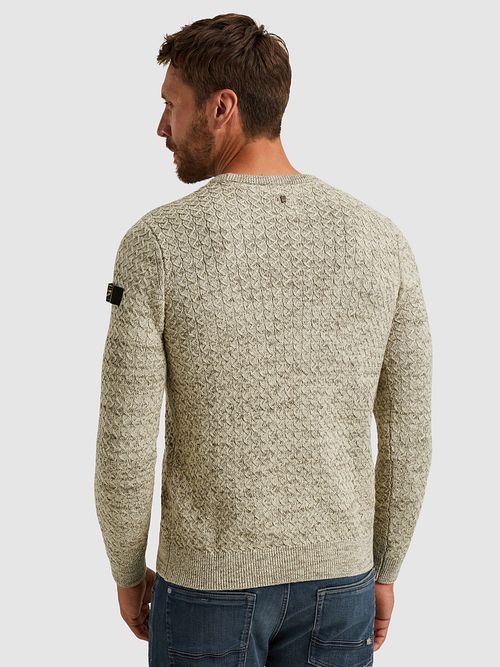Sweter PME Legend Mouliné Structure w kolorze greige Model / Achterkant