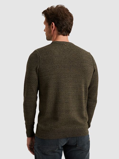 Sweter PME Legend Mouliné Structure w kolorze przygaszonej zieleni Model / Achterkant
