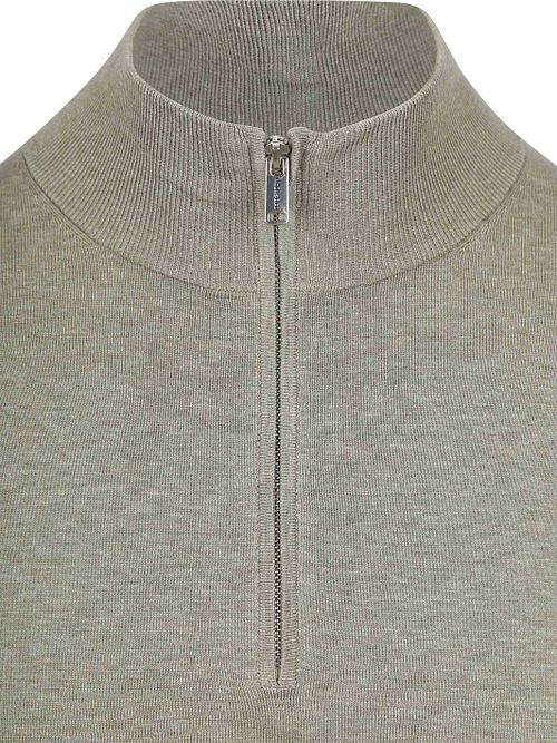 Sweter Profuomo Luxury Basic Half Zip w kolorze zielonym Product / Detail