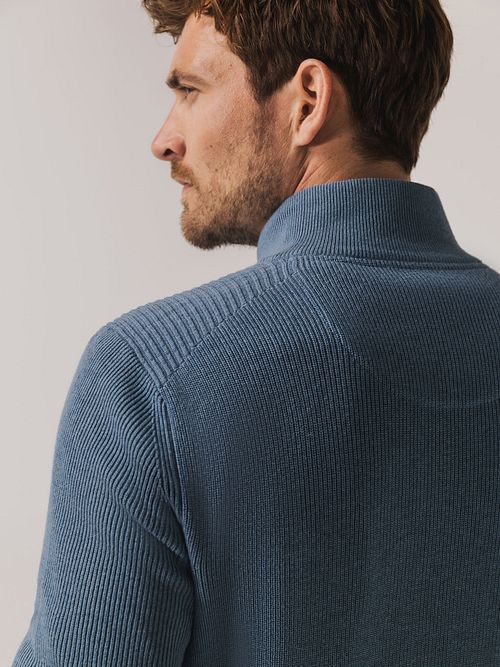 Sweter State of Art Half Zip niebieski Model / Detail