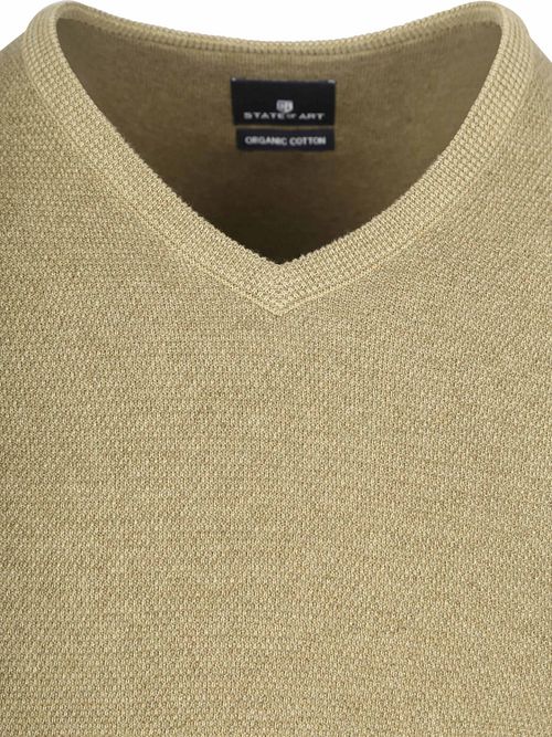 Sweter State Of Art o strukturalnym splocie z dekoltem V w kolorze zielonym Product / Detail