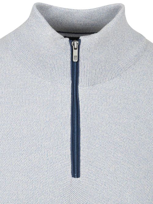 Sweter State of Art z krótkim zamkiem w błękitnym melanżu Product / Detail