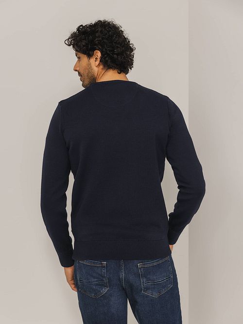 Sweter State Of Art z mieszanki wełny w kolorze granatowym Model / Achterkant