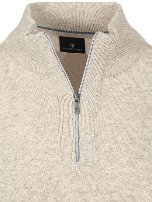 Sweter State of Art z półgolfem i zamkiem 1/2, melanż greige Product / Detail
