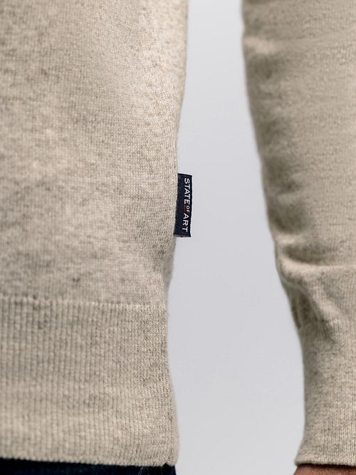 Sweter State of Art z półgolfem i zamkiem 1/2, melanż greige Model / Detail