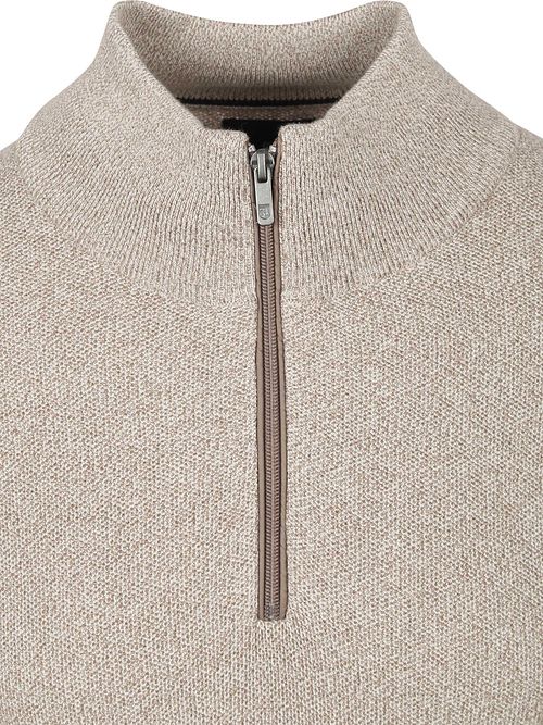 Sweter State of Art z półgolfem na zamek w beżowym melanżu Product / Detail