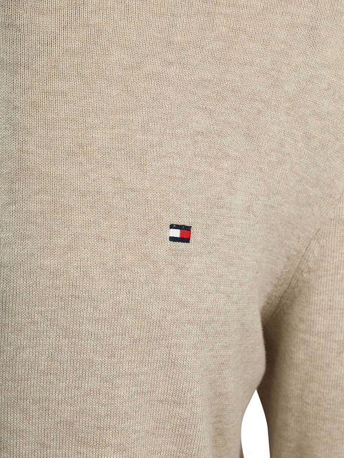Sweter Tommy Hilfiger Essential z krótkim zamkiem w kolorze greige Product / Detail