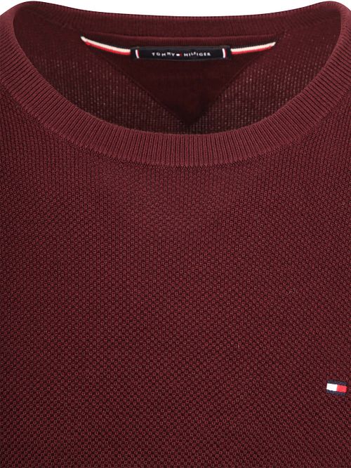 Sweter Tommy Hilfiger o fakturowanej strukturze w kolorze bordowym Product / Detail