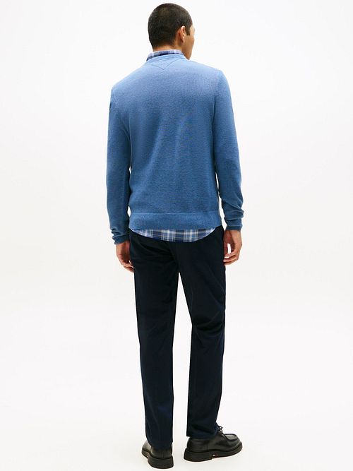 Sweter Tommy Hilfiger Structure w kolorze niebieskim Model / Achterkant