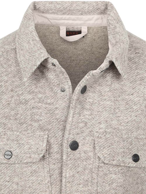 Overshirt NZA Willow z mieszanki wełny w kolorze greige Product / Detail