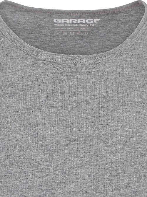 Garage Stretch Basic Szary T-Shirt z okrągłym dekoltem Product / Detail