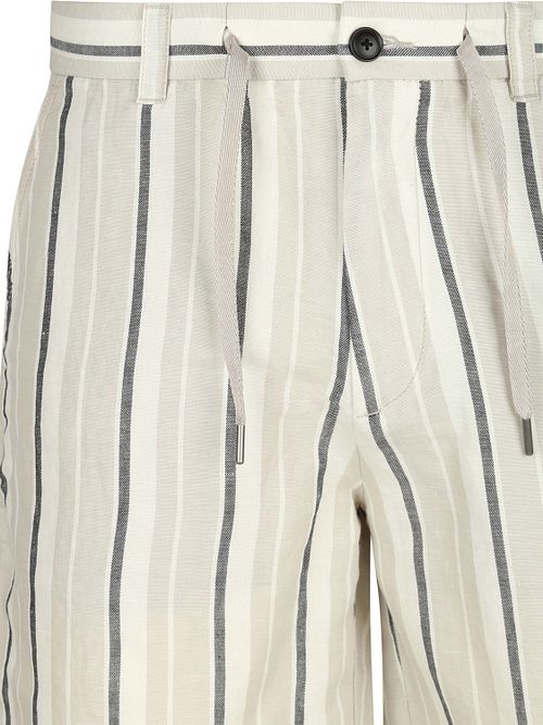 Szorty chino BOSS z domieszką lnu w beżowe paski Product / Detail