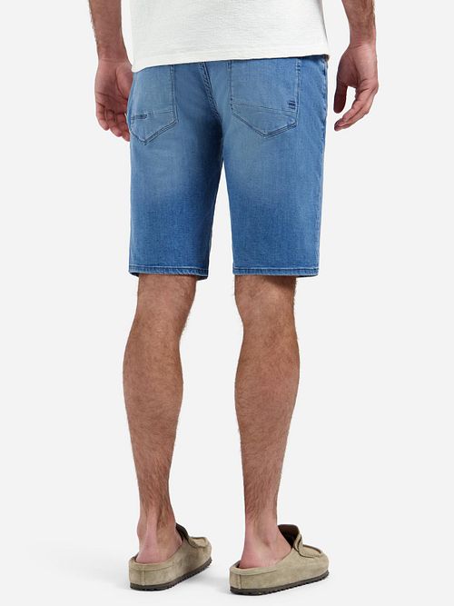 Szorty jeansowe No Excess z elastycznego denimu, efekt wybielenia Model / Achterkant