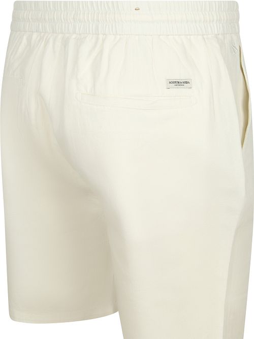 Szorty Scotch and Soda Fave z bawełny i lnu w kolorze ecru Product / Achterkant