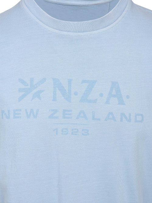 T-shirt NZA z wyblakłym logo w kolorze błękitnym Product / Detail