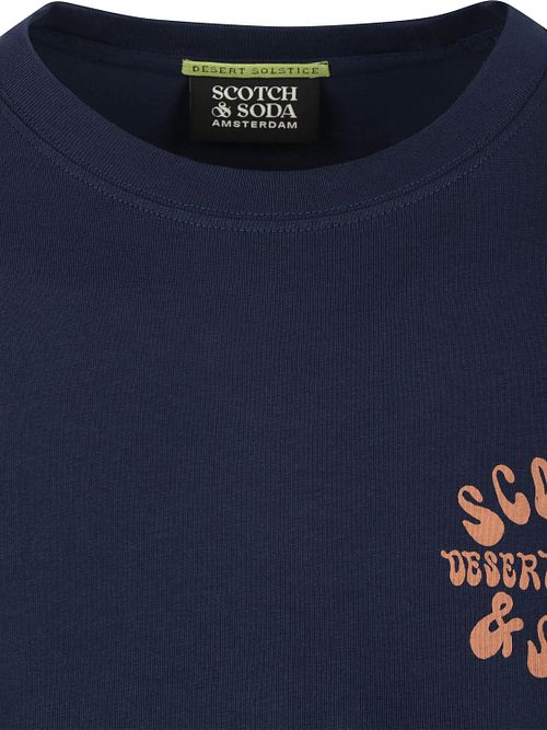 T-shirt Scotch & Soda z nadrukiem na plecach w kolorze granatowym Product / Detail
