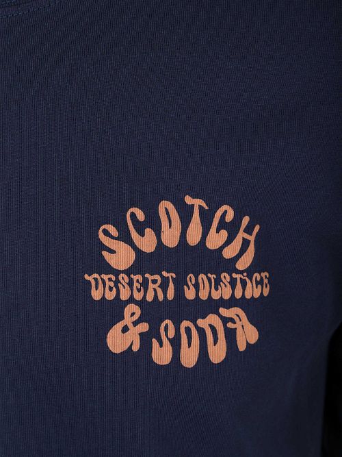 T-shirt Scotch & Soda z nadrukiem na plecach w kolorze granatowym Product / Detail