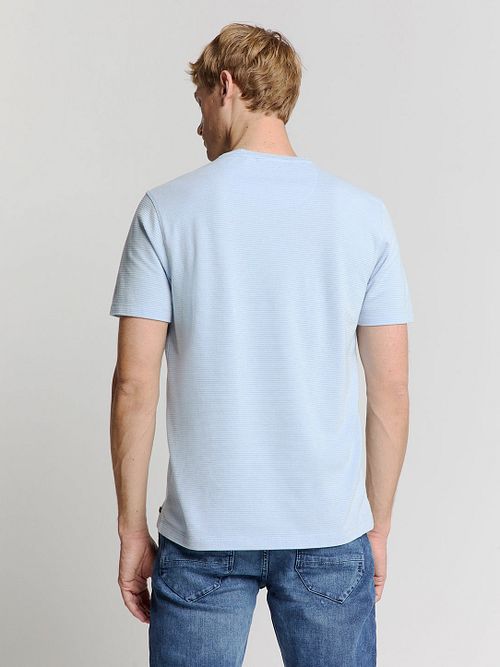 T-Shirt strutturata No Excess azzurro chiaro Model / Achterkant