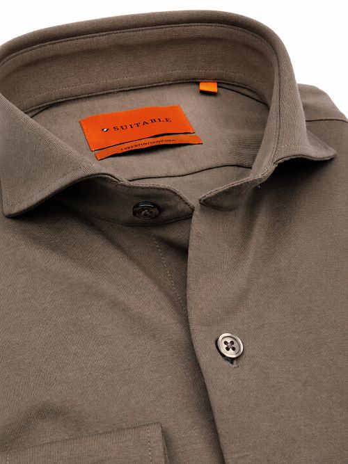 Suitable Sorona Overhemd Dark Taupe