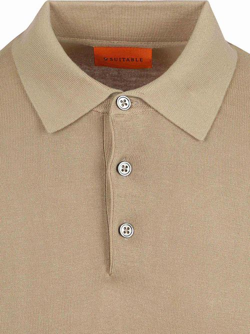 Suitable Compact Cotton Polo Shirt Taupe Product / Detail