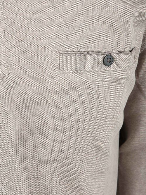 CASAMODA Long Sleeve Poloshirt Structure Grey Product / Detail