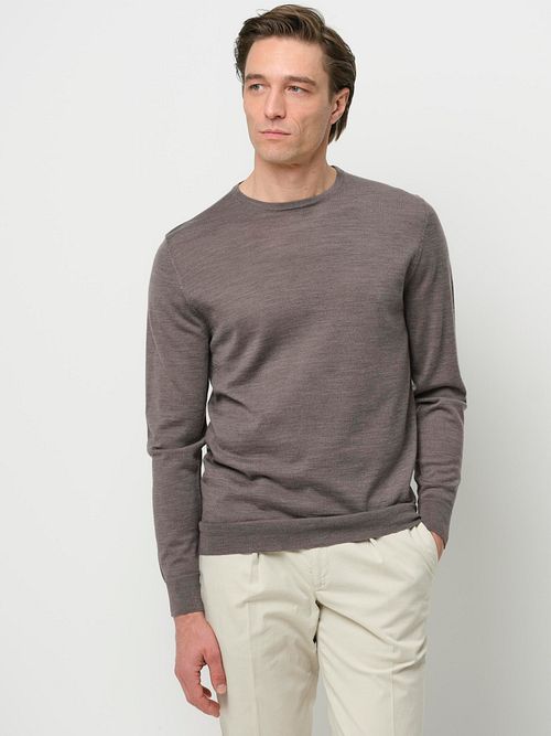 Profuomo Tröja Merinoull Taupe Model / Voorkant