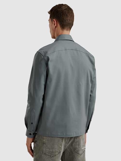 Tech Overshirt Cast Iron con cremallera Stormy Blauw Model / Achterkant