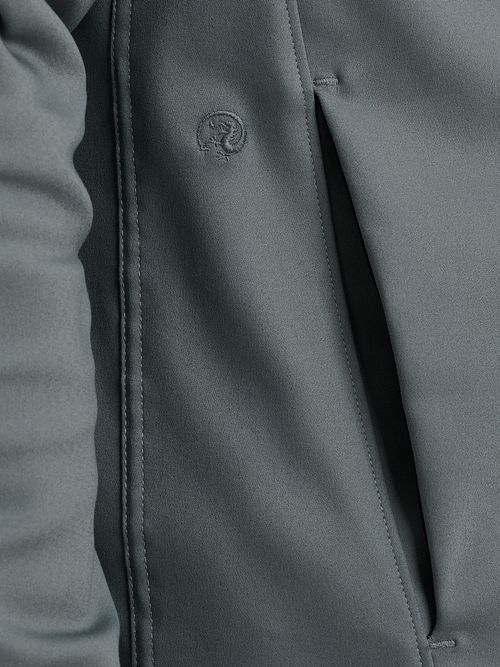 Tech Overshirt Cast Iron con zip blu Stormy Model / Detail