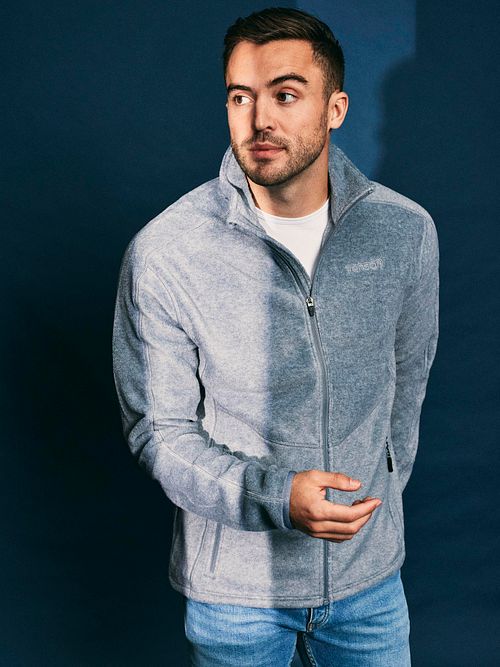 Tenson Miracle Fleece Jacket Szara Model / Voorkant z Bram