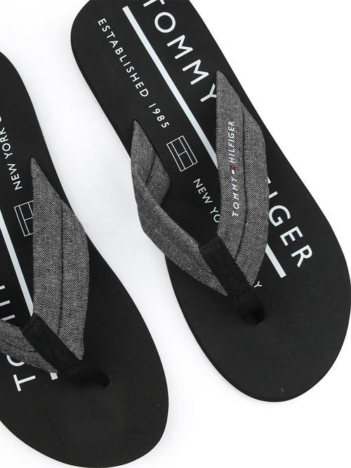 Tommy Hilfiger Flip Flops Chambray Schwarz