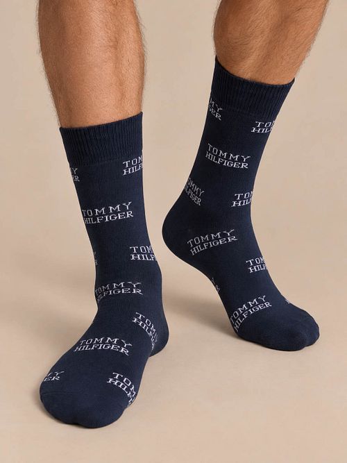 Tommy Hilfiger Giftbox 3-Pack Calcetines Azul Marino Model / Voorkant
