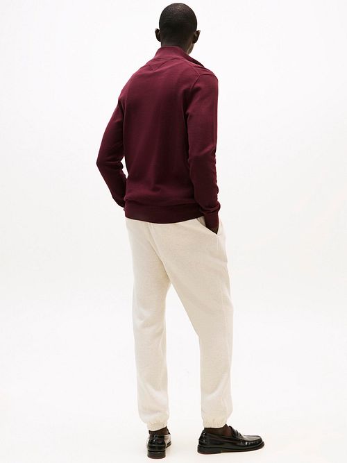 Tommy Hilfiger Half Zip Trui Essential Bordeaux Model / Achterkant