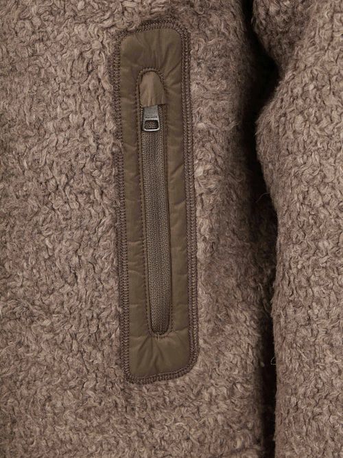 Tommy Hilfiger Strickjacke Teddy Fleece Taupe