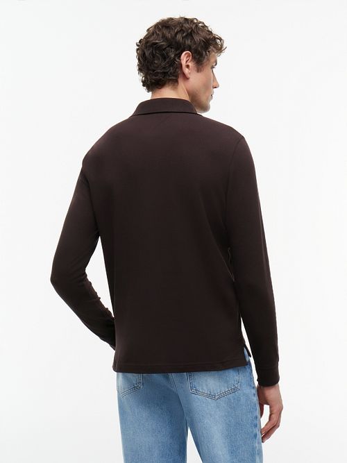 Tommy Hilfiger Longsleeve Polo Brown Product / Achterkant