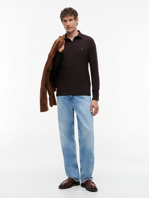 Tommy Hilfiger Longsleeve Polo Marrone Model / Voorkant