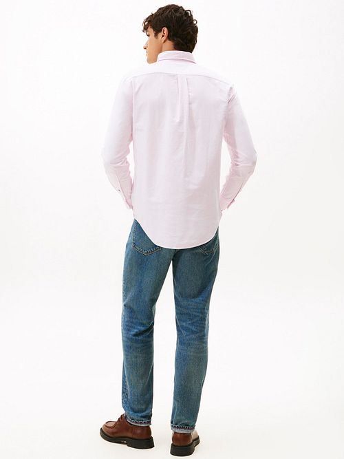 Tommy Hilfiger Oxford Hemd Streifen Rosa Model / Achterkant