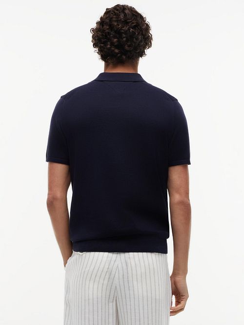 Tommy Hilfiger Stickad Polo Marinblå Model / Achterkant