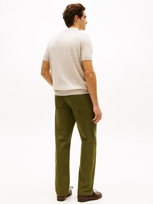 Tommy Hilfiger Knitted Polo Shirt Beige Model / Achterkant