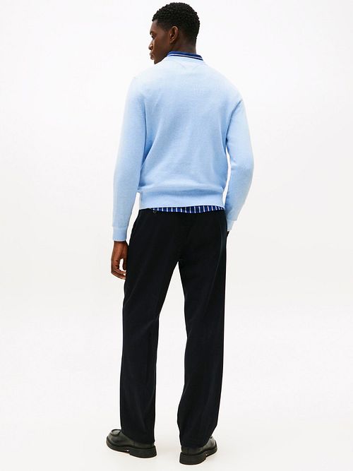 Tommy Hilfiger Pull Cotton Kashmir Bleu Clair Model / Achterkant