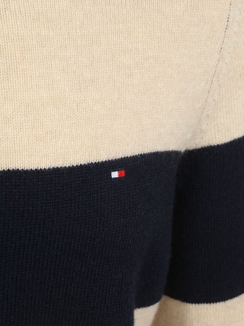 Tommy Hilfiger Pullover Lammwolle Streifen Navy Product / Detail