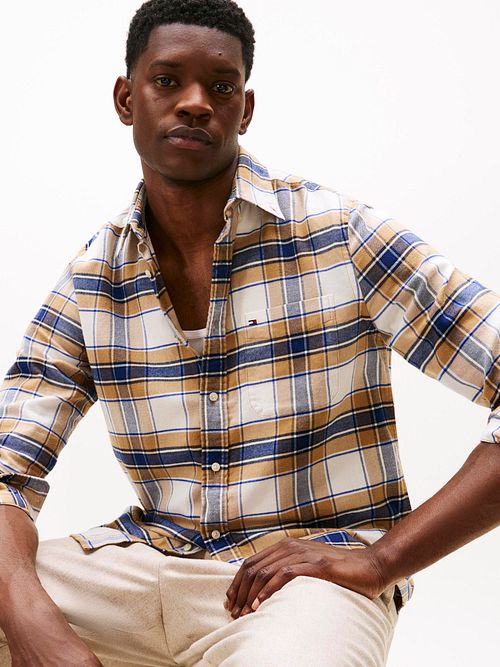 Tommy Hilfiger Flanellskjorta Rutig Beige Model / Voorkant