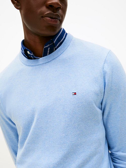 Tommy Hilfiger Pullover Cotton Kashmir Light Blue Model / Voorkant