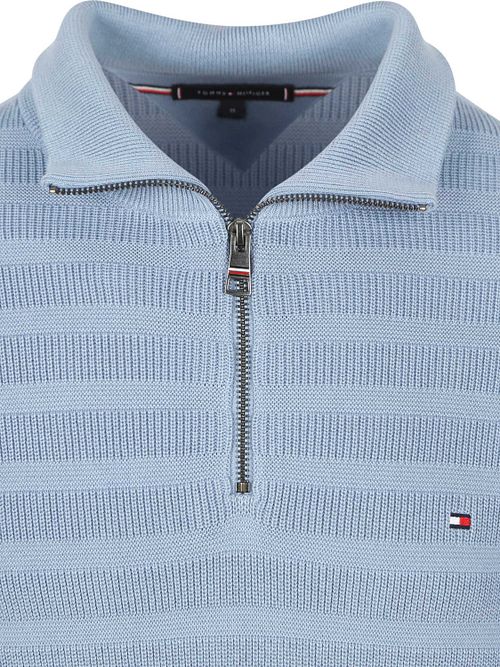 Tommy Hilfiger sweter z półgolfem na zamek, struktura, indygo Product / Detail