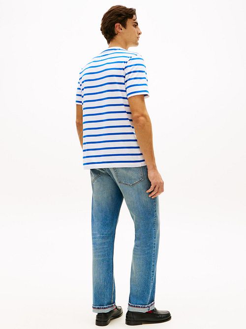 Tommy Hilfiger T-shirt Stribet Blå Model / Achterkant