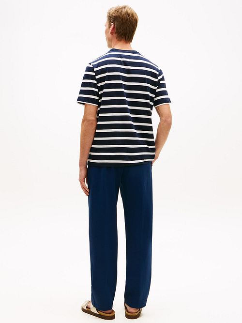 Tommy Hilfiger T-shirt Stribet Mørkeblå Model / Achterkant