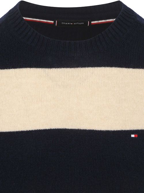 Tommy Hilfiger Trøje Lammesuld Striber Marineblå Product / Detail