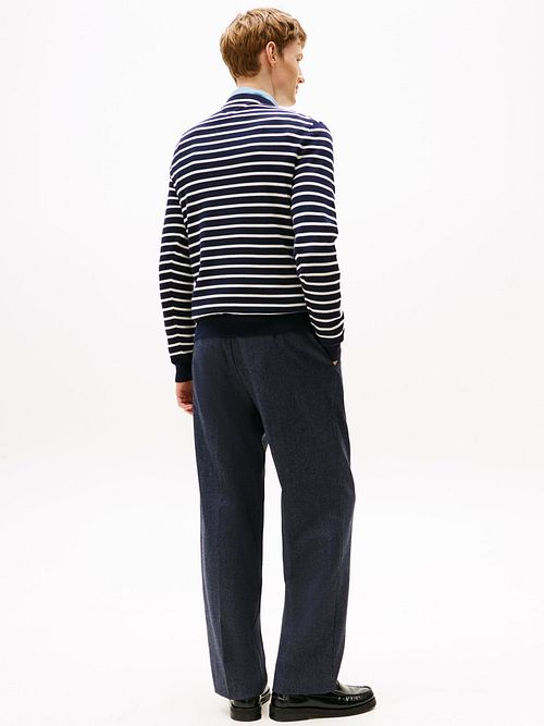 Tommy Hilfiger Trøje Striber Marineblå Model / Achterkant