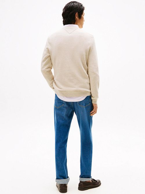 Tommy Hilfiger Structuurtrui Beige Model / Achterkant