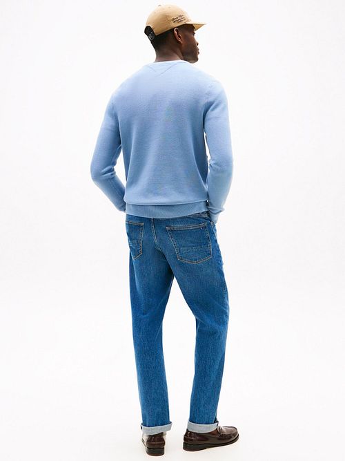 Tommy Hilfiger Structure Trui Indigo Model / Achterkant