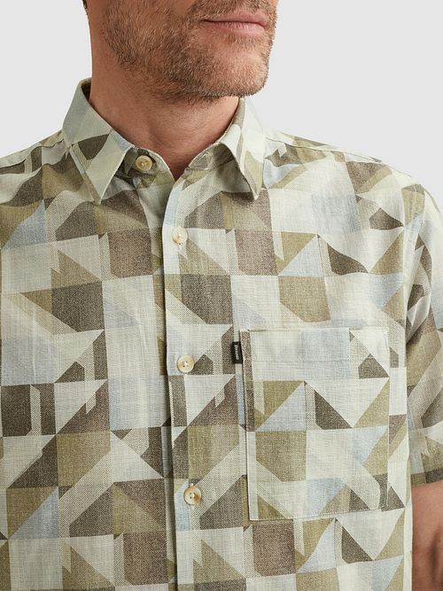 Vanguard Camisa Casual Manga Corta Estampado Verde Model / Detail